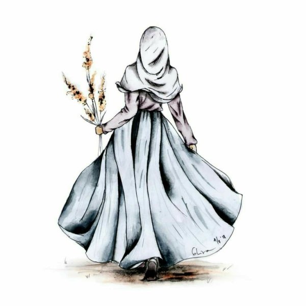 Хиджаб карандашом