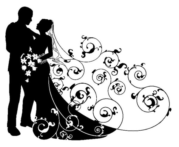 Жених и невеста вектор