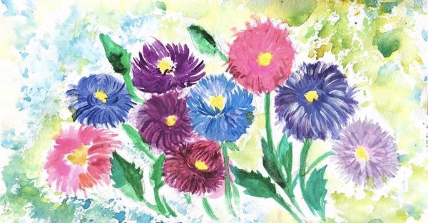 Астра детский рисунок