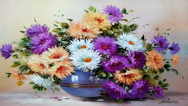 Художник Надежда Левицкая цветочные натюрморты