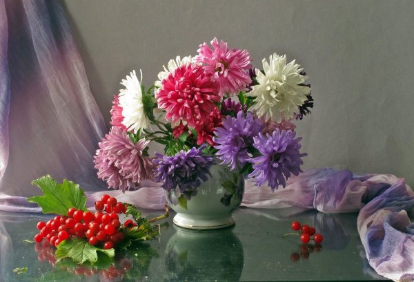 Осенний букет сентябрины астры георгины