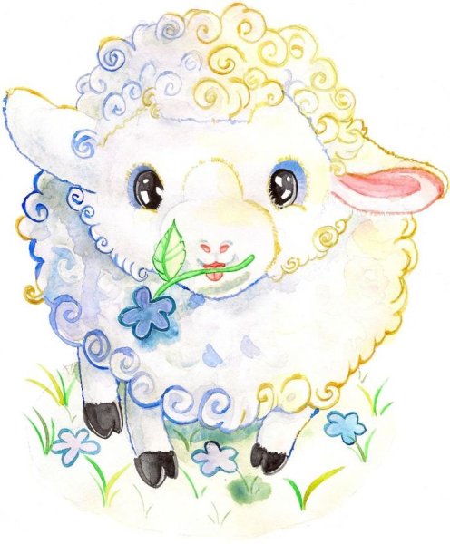 Овечка рисунок