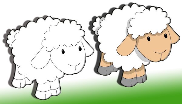 Барашек аппликация для детей