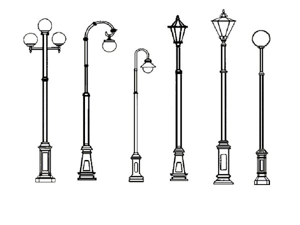 Фонарный столб вид спереди чертеж
