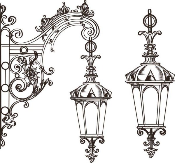 Эскиз уличного фонаря