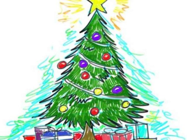 Елка карандашом