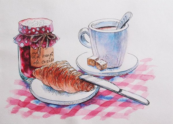 Скетч завтрак