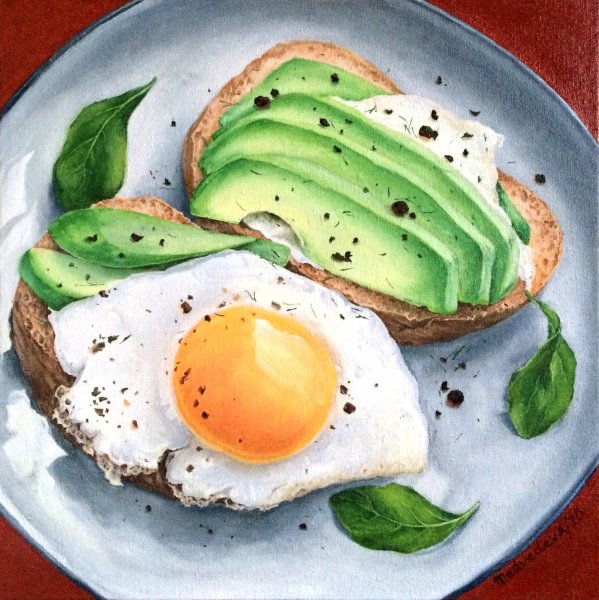 Нарисовать блюда на завтрак