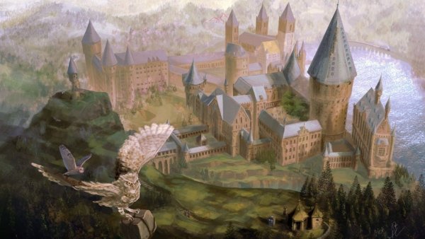 Гарри Поттер замок Хогвартс арт