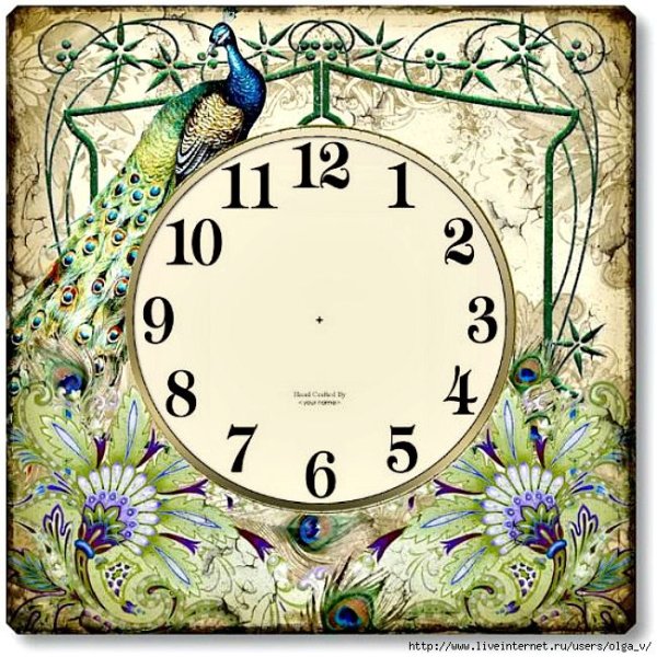 Прямоугольный циферблат для настенных часов