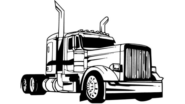 Тягач Фредлайнер вектор чб