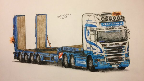 Раскраска тягач Скания s500