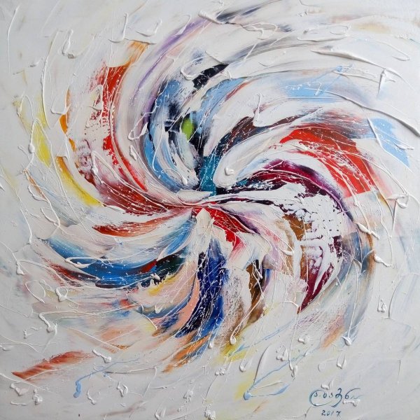 Абстрактная живопись маслом на холсте