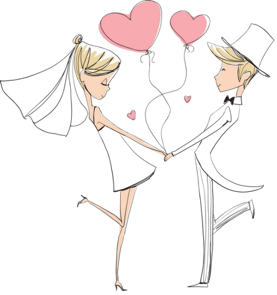 Силуэт жениха и невесты