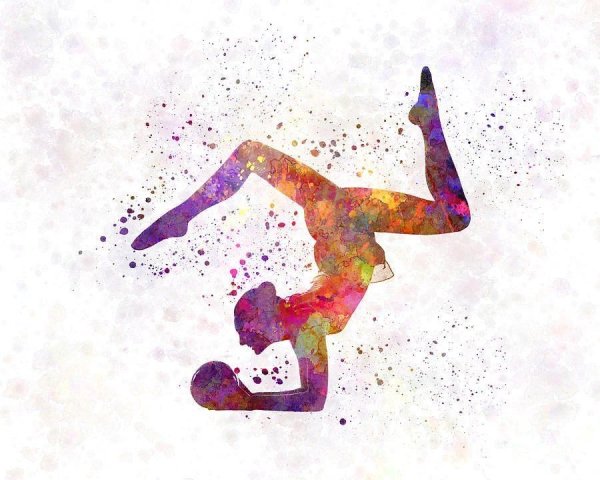 Гимнастка силуэт цветной