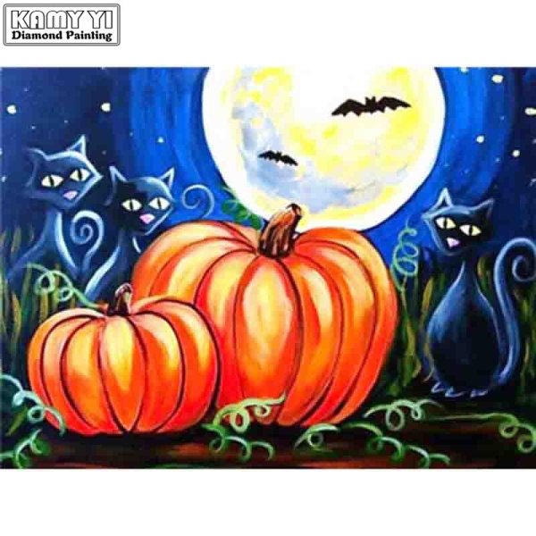 Тыква гуашью на Хэллоуин