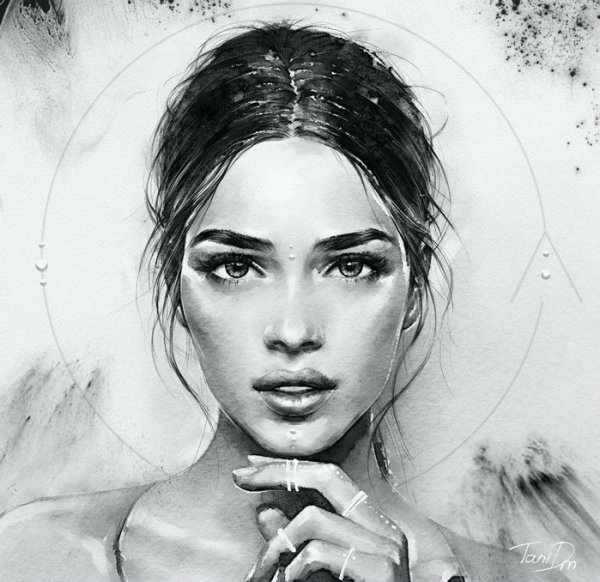 Графический портрет девушки