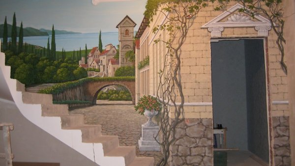 Роспись стен обманка