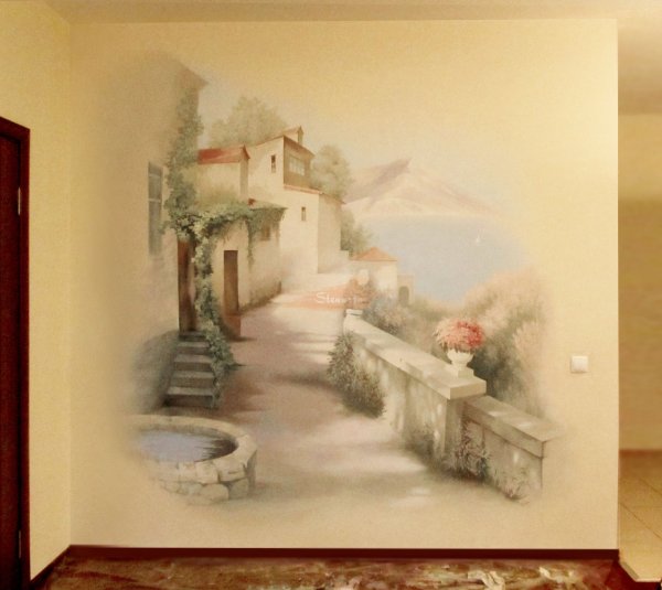 Монохромные фрески на стену