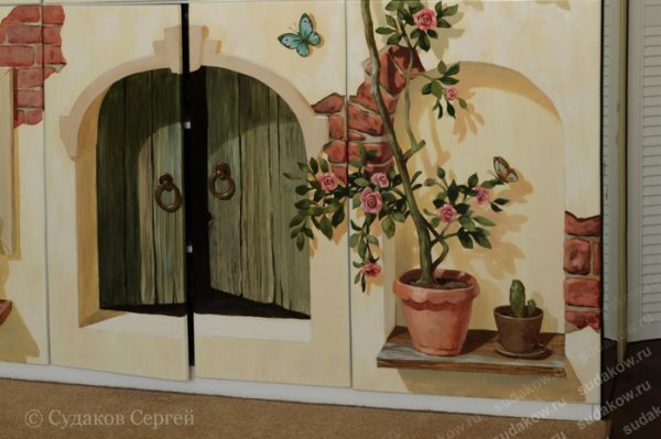 Роспись мебели обманки