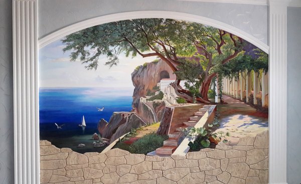 Судаков Сергей барельеф картины улицы Италии