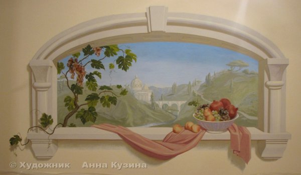 Роспись стен обманка