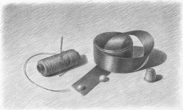 Мелкие предметы карандашом