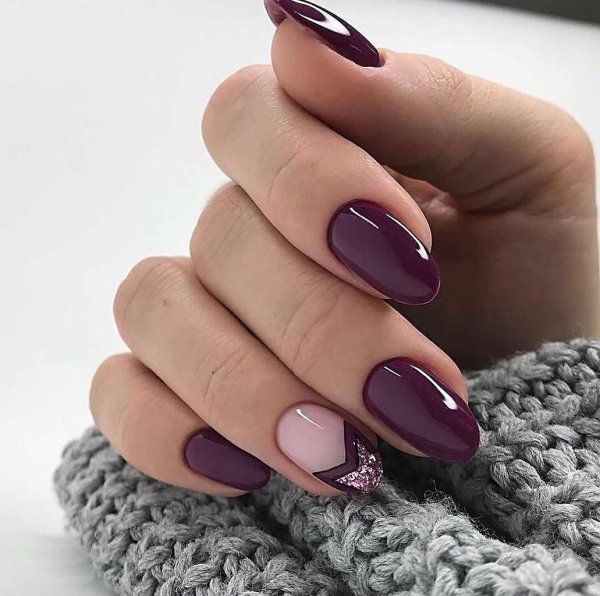 Однотонный маникюр