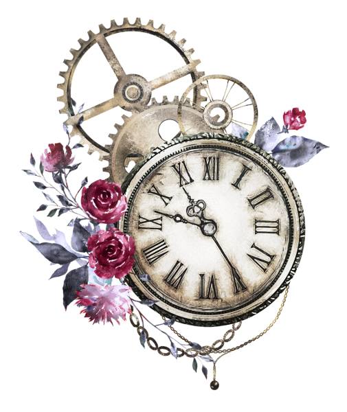 Часы акварель