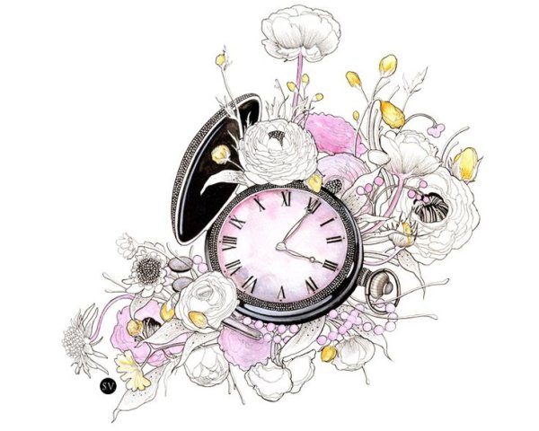Акварельные часы