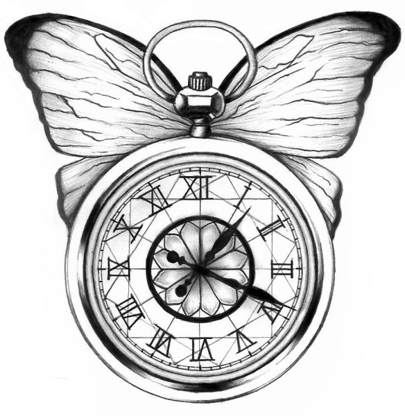 Карманные часы рисунок
