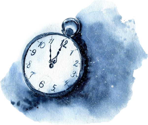 Часы акварель