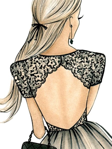 Рисунки карандашом девушки со спины