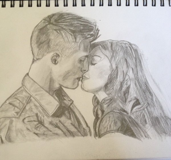 Солдат и девушка рисунок