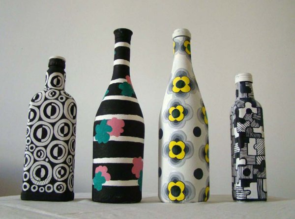 Роспись бутылок акриловыми красками
