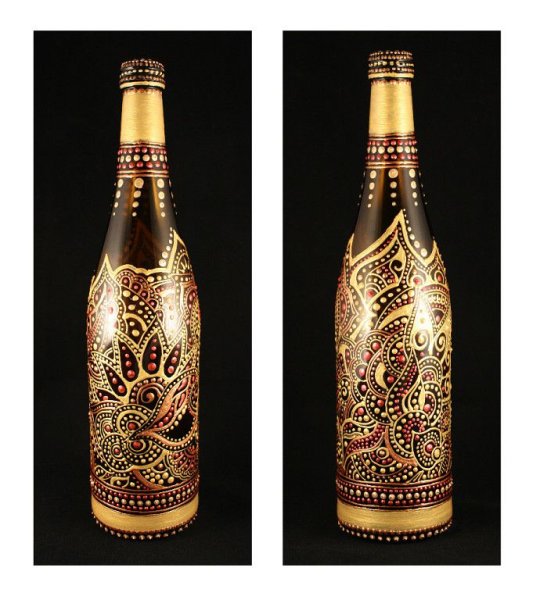 Точечная роспись бутылок