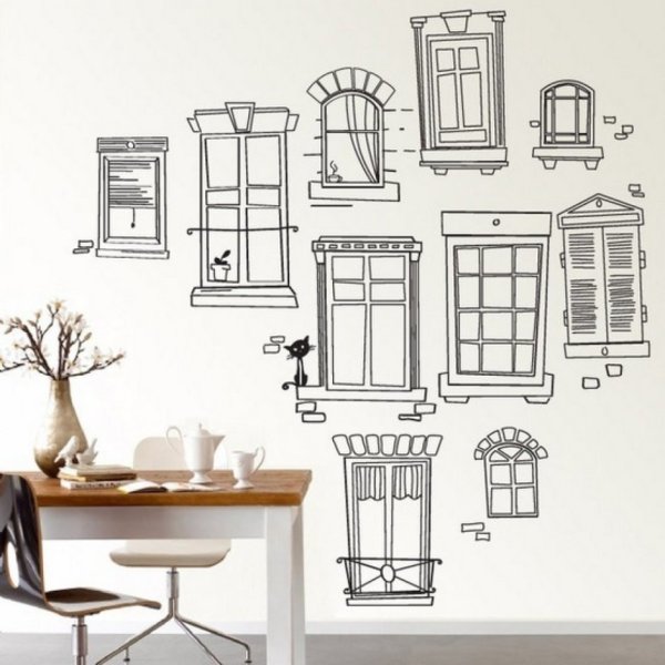 Мебель нарисованная на стене