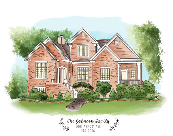 Нарисовать американский дом