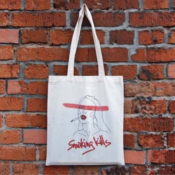 Шоппер белый с рисунком