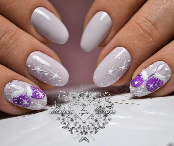 Маникюр на короткие овальные ногти