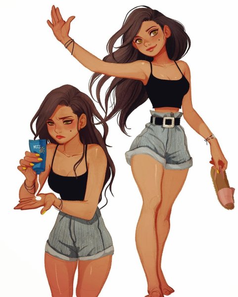 Персонаж в разных стилях рисовки