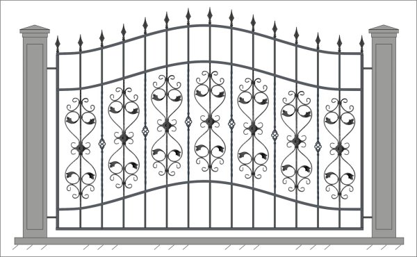 Кованый орнамент на забор