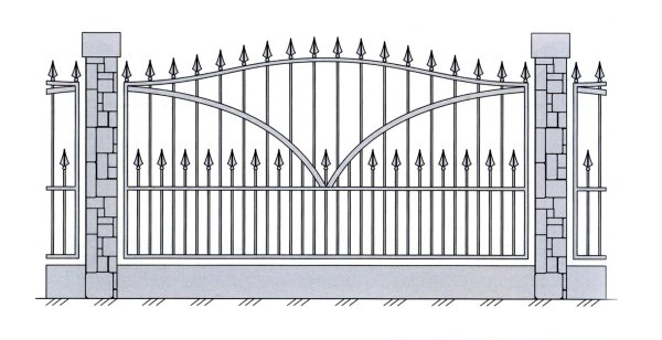 Кованый забор с пиками