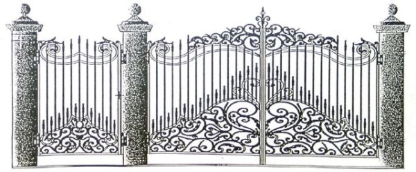 Ажурные ограды в парке рисунок