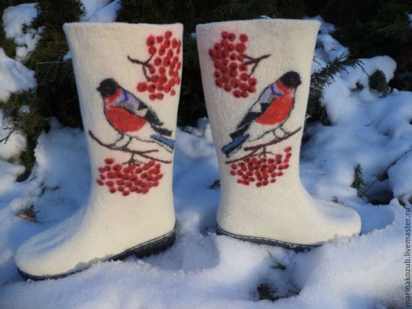 Валенки белые ручной Валки