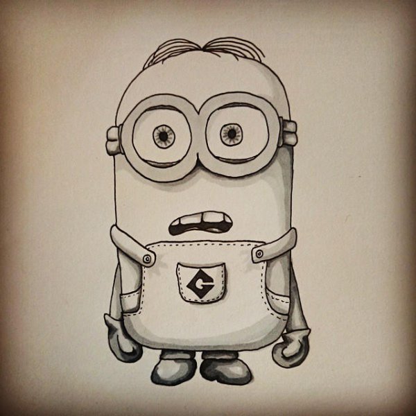 Миньоны карандашом для срисовки