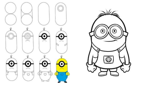 Поэтапное рисование миньона