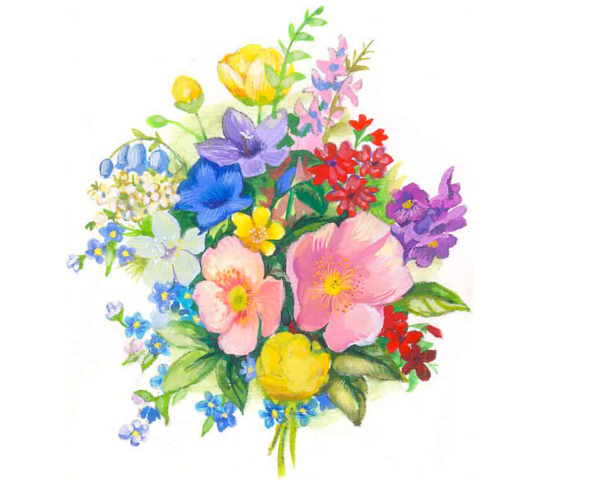 Нарисовать красивый букет цветов