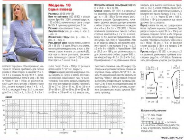 Вязание спицами женских полуверов схемы с описанием