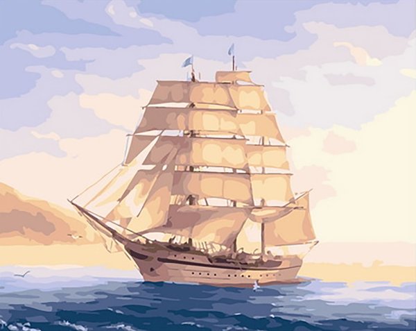 Картина корабль в море